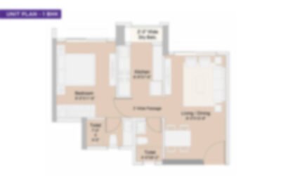 Sunteck Naigaon 1 BHK flat floor plan